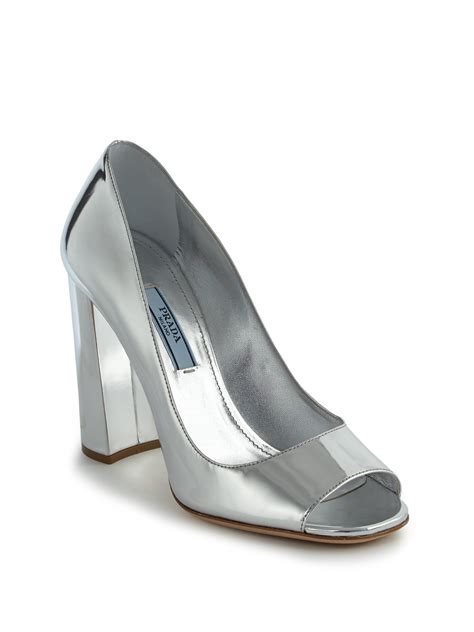 prada silver pump|prada pumps price.